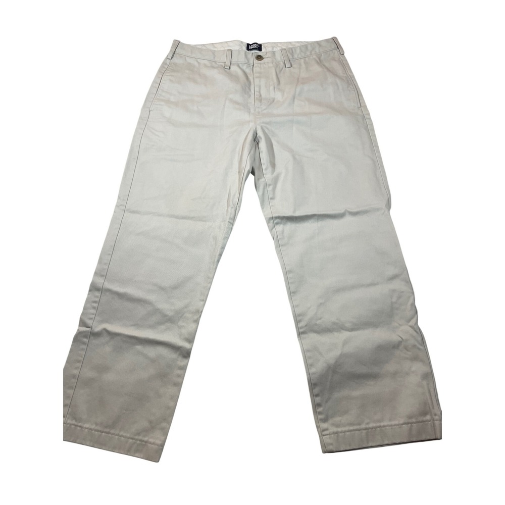 Lands' End Mens Chino Pants 34 White Traditional Fit Preppy Old Money Minimalist